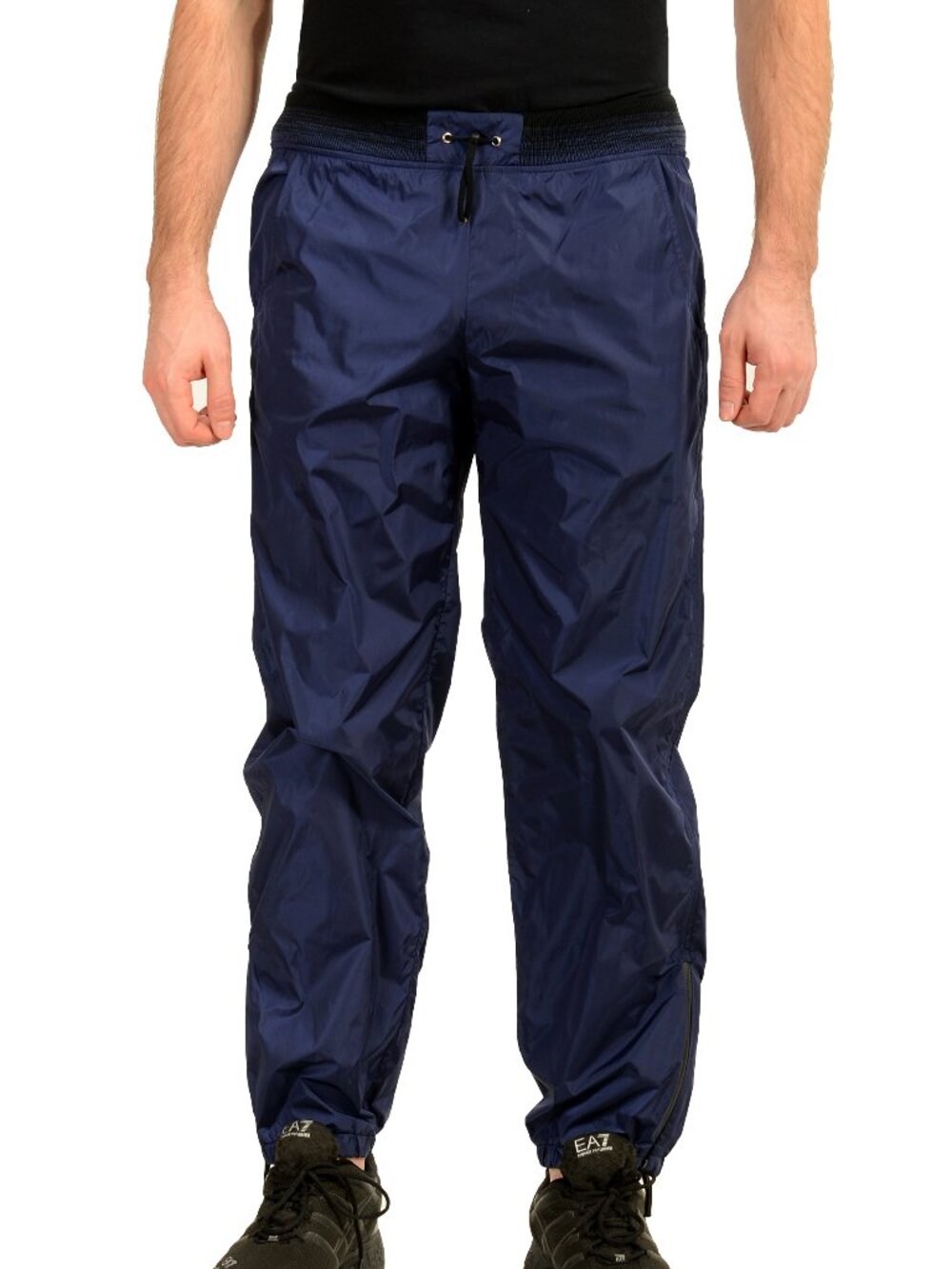 Malo Men's Navy Blue Windbreaker Membrane Athletic Pants US 32 IT 48